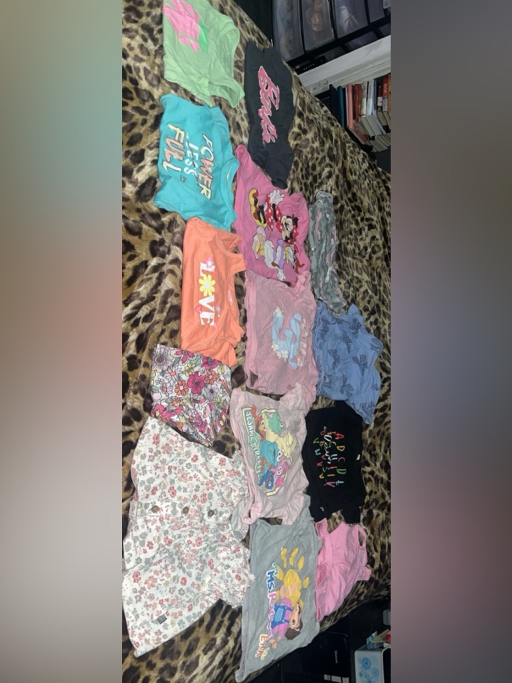 Girls Mixed Character & Floral Tee Lot - Pink, Coral, Blue, Black